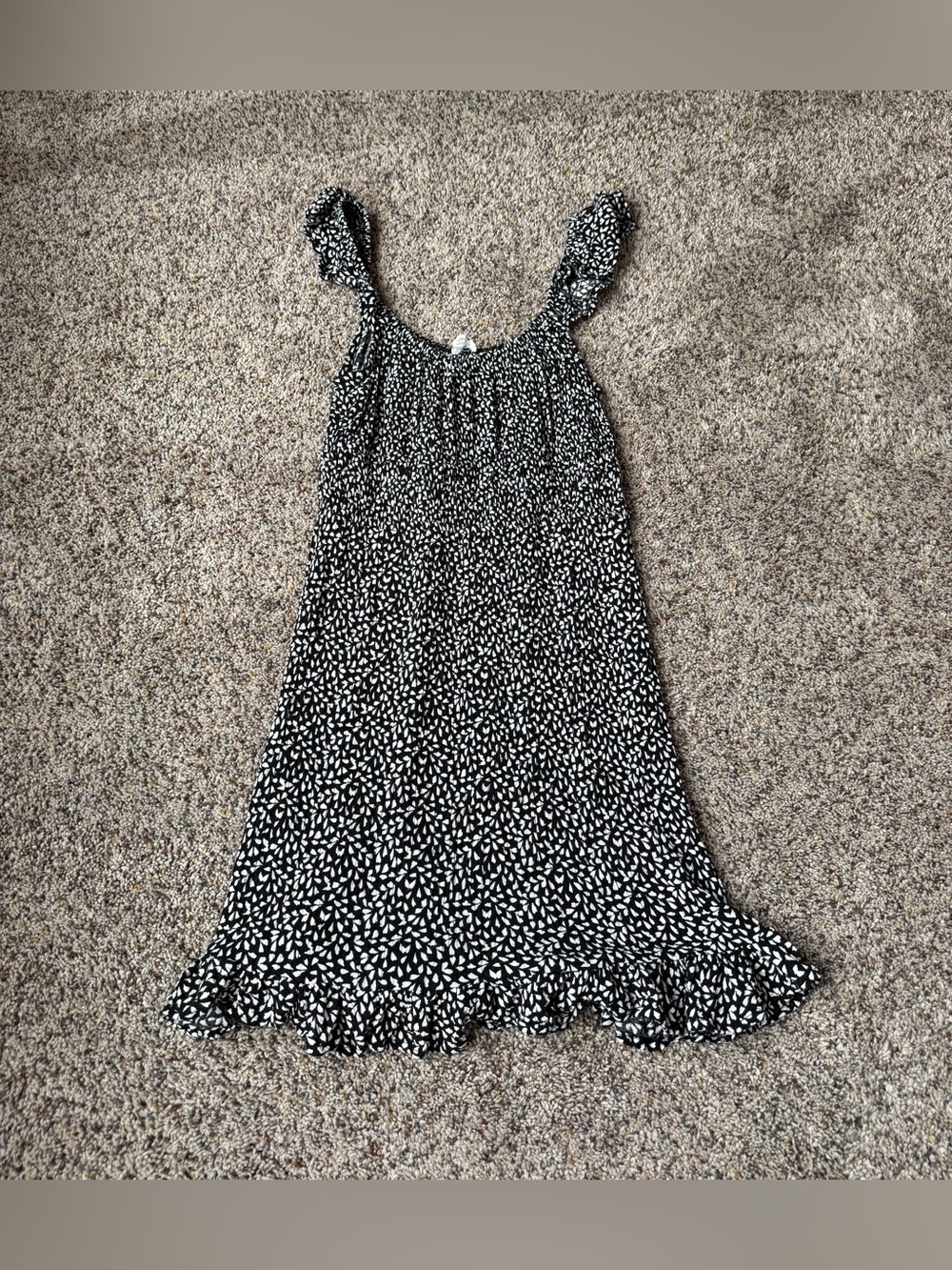 Cotton Candy LA Women’s Mini Black & White Sundress Ruffle Hem — Size Small